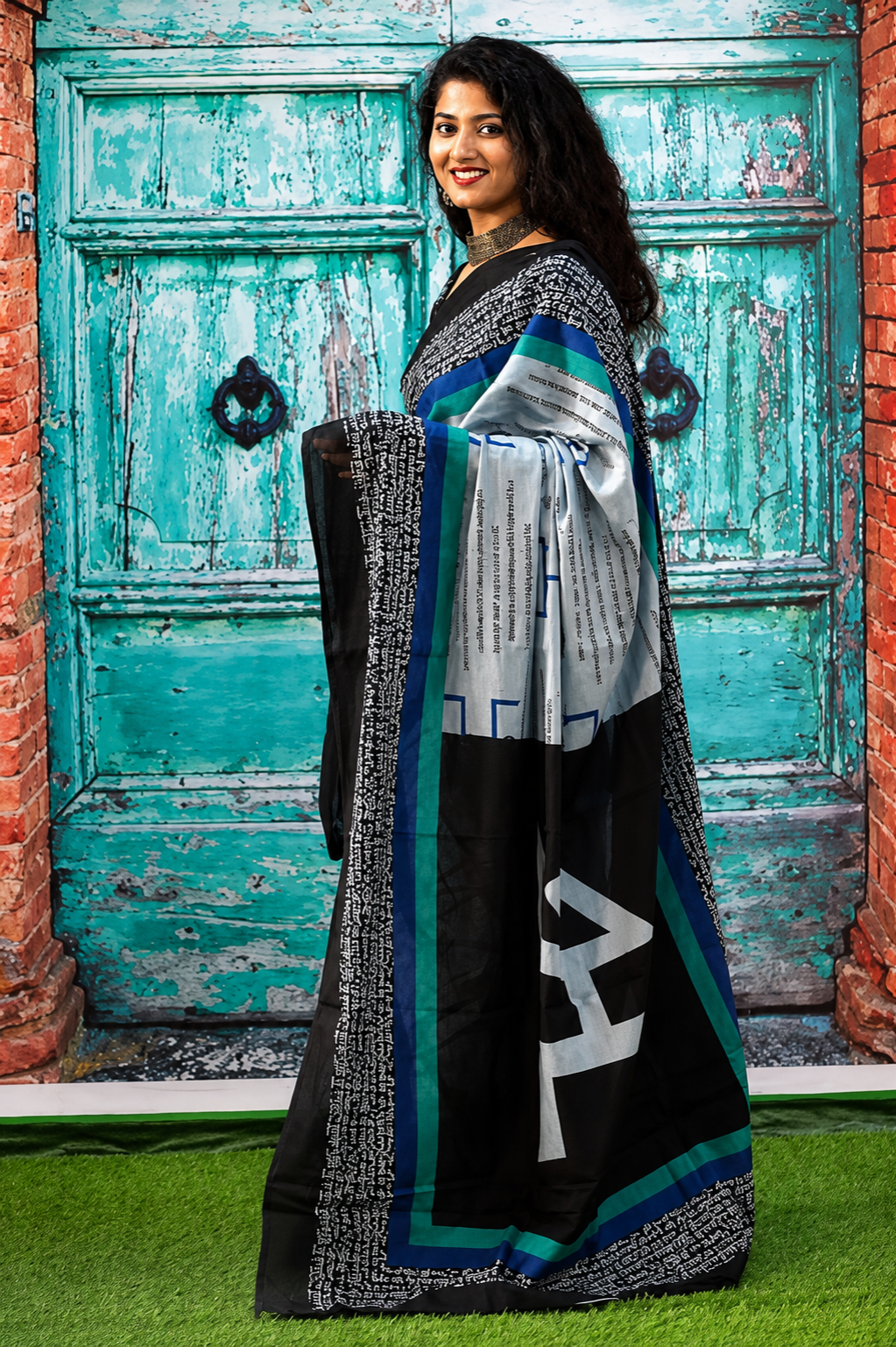 Ethnic cotton mull mull printed saree